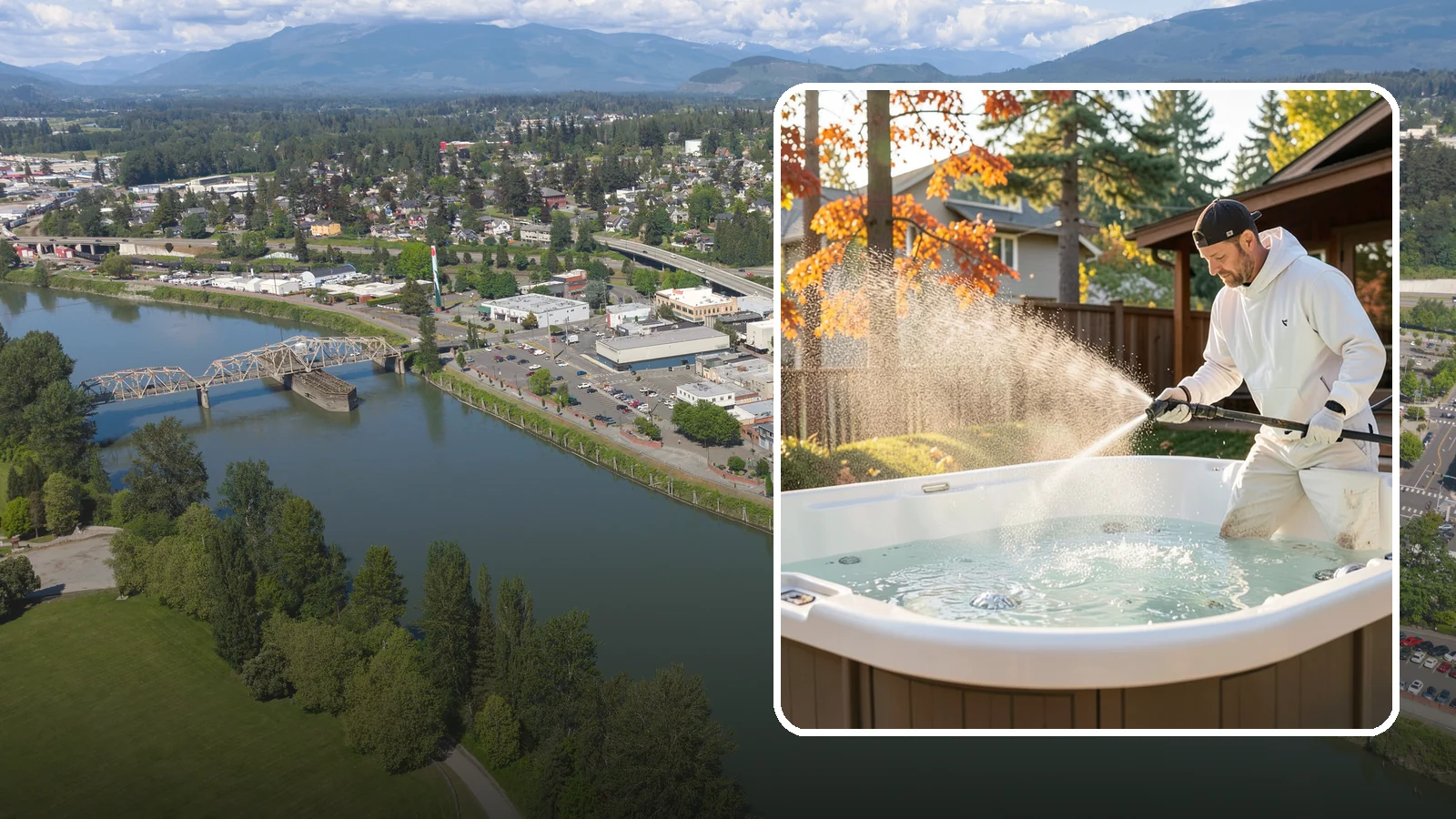 Hot Tub Cleaning in Mount Vernon, Skagit County, WA - We clean hot tub shells, covers, and cabinets so your spa stays inviting instead of growing a waterline of grime and mold.