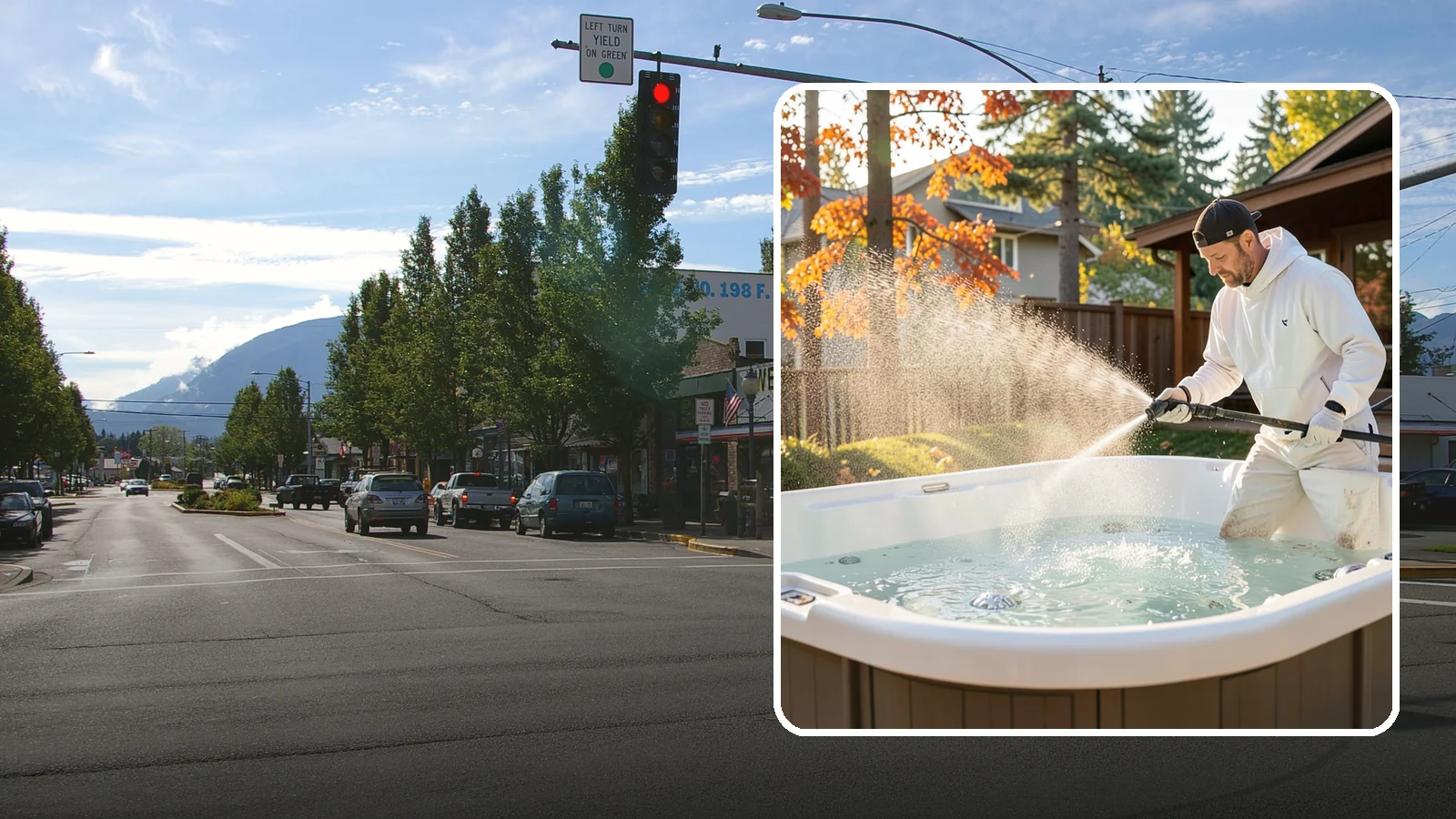 Hot Tub Cleaning in North Bend, King County, WA - We clean hot tub shells, covers, and cabinets so your spa stays inviting instead of growing a waterline of grime and mold.