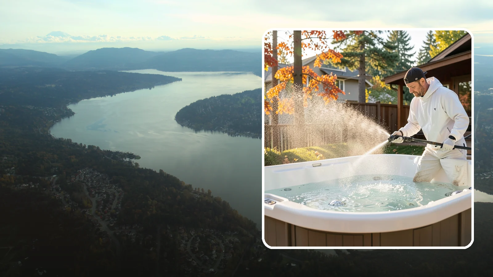 Hot Tub Cleaning in Sammamish, King County, WA - We clean hot tub shells, covers, and cabinets so your spa stays inviting instead of growing a waterline of grime and mold.