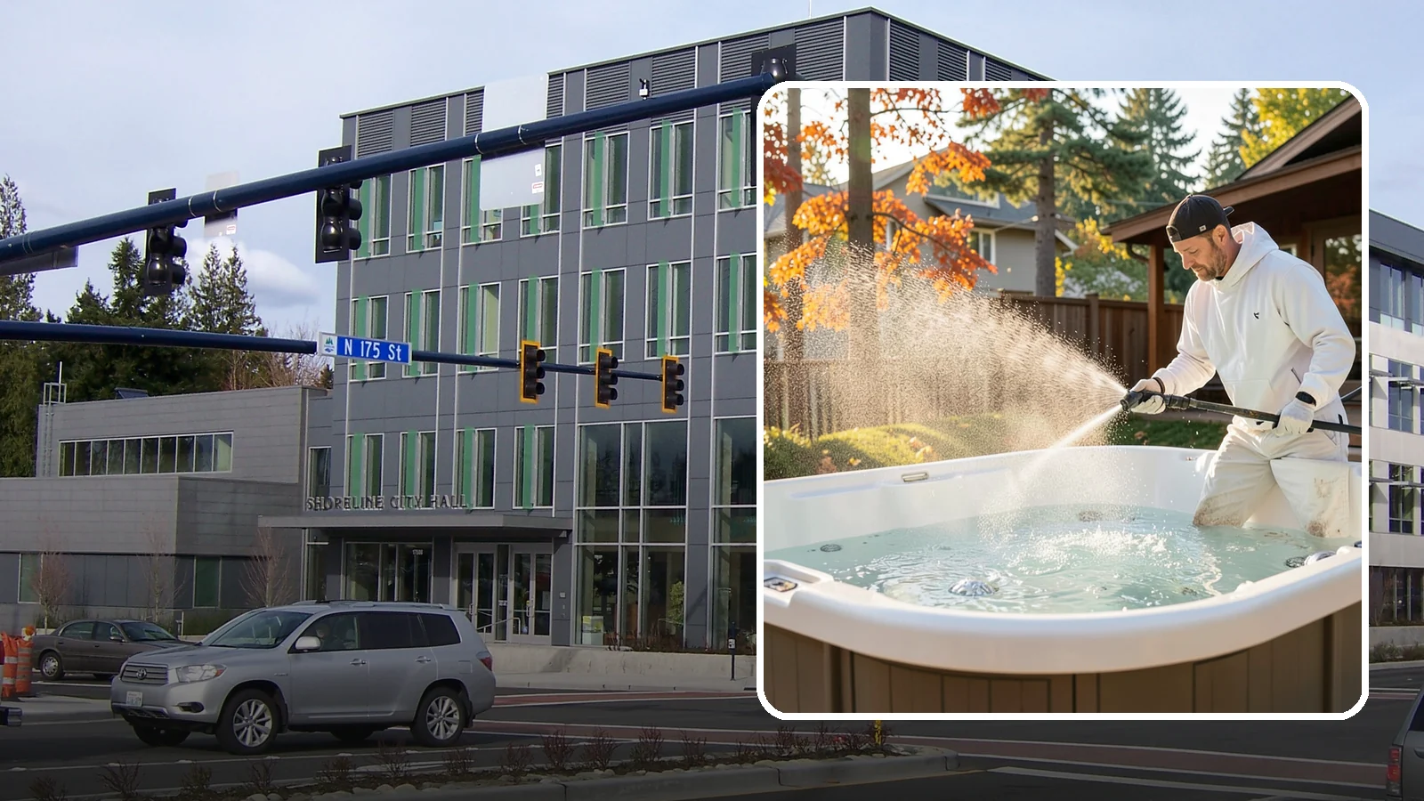 Hot Tub Cleaning in Shoreline, King County, WA - We clean hot tub shells, covers, and cabinets so your spa stays inviting instead of growing a waterline of grime and mold.