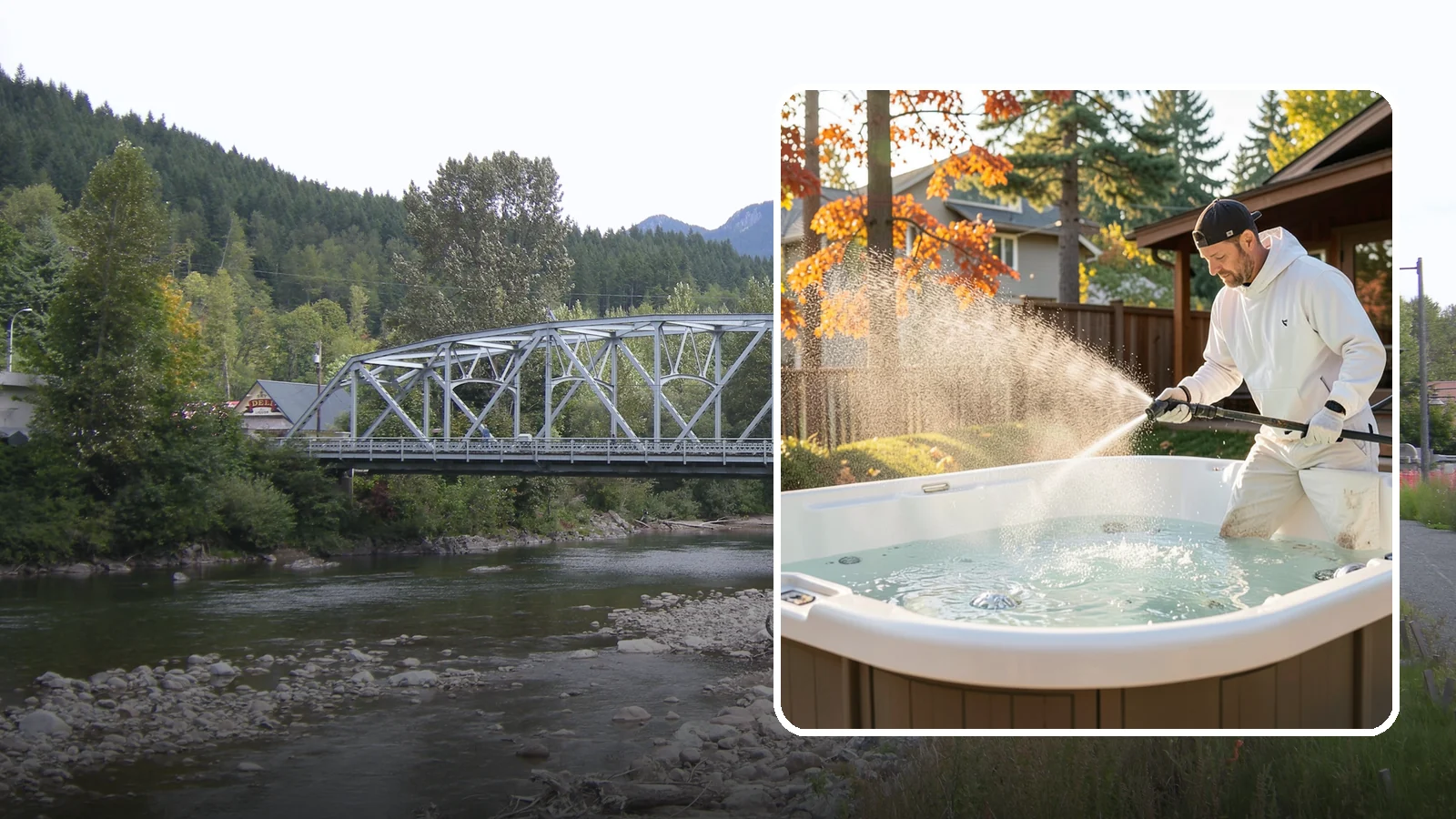 Hot Tub Cleaning in Skykomish, King County, WA - We clean hot tub shells, covers, and cabinets so your spa stays inviting instead of growing a waterline of grime and mold.