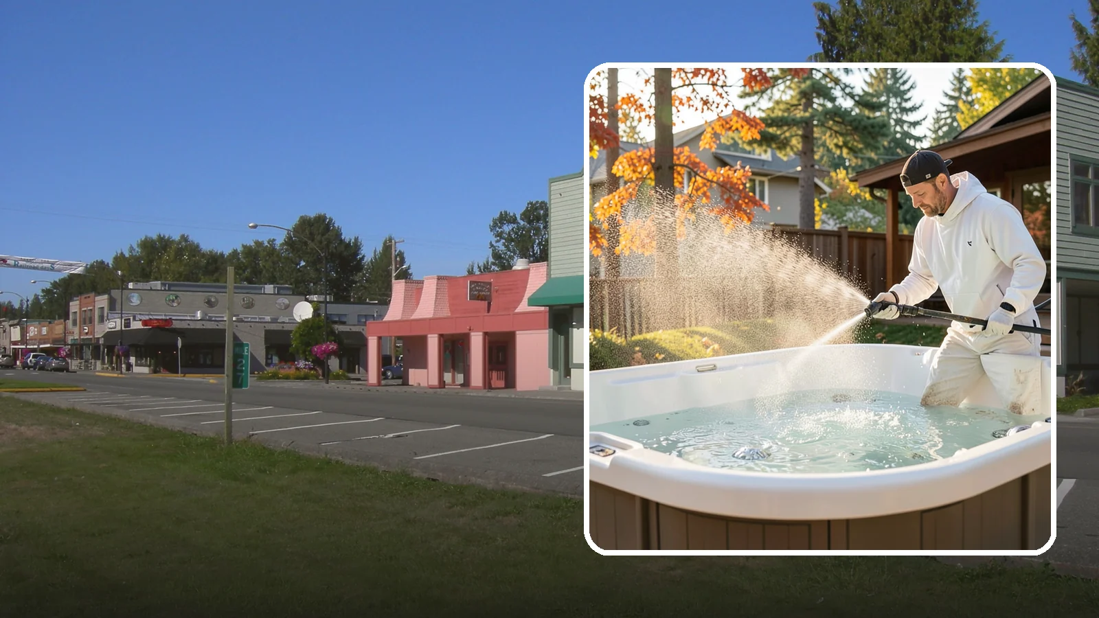 Hot Tub Cleaning in Snoqualmie, King County, WA - We clean hot tub shells, covers, and cabinets so your spa stays inviting instead of growing a waterline of grime and mold.