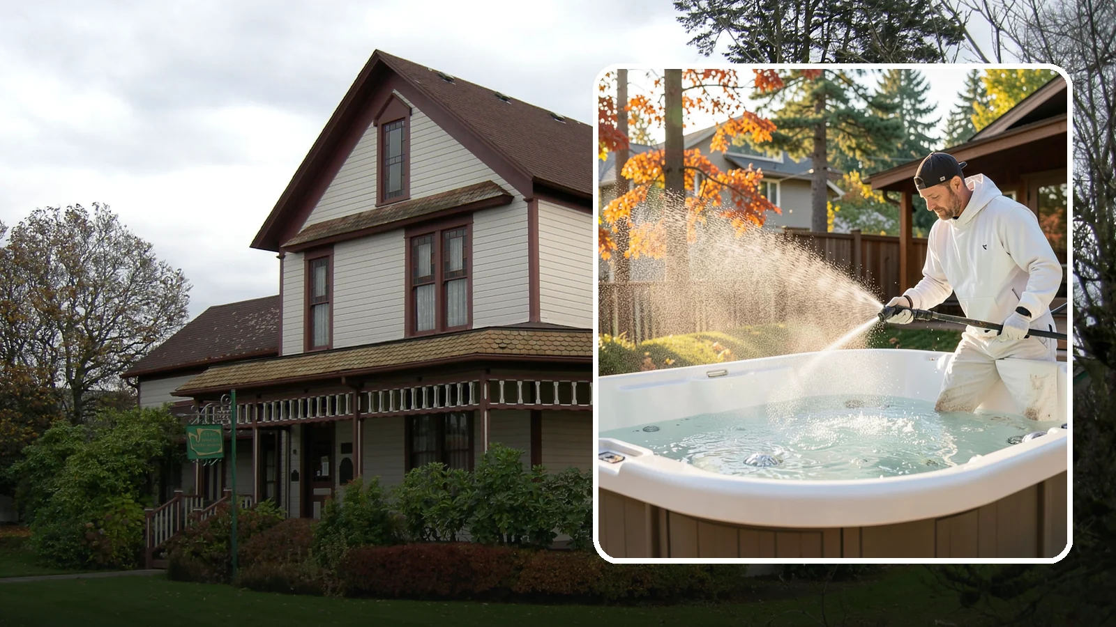 Hot Tub Cleaning in Sumner, Pierce County, WA - We clean hot tub shells, covers, and cabinets so your spa stays inviting instead of growing a waterline of grime and mold.