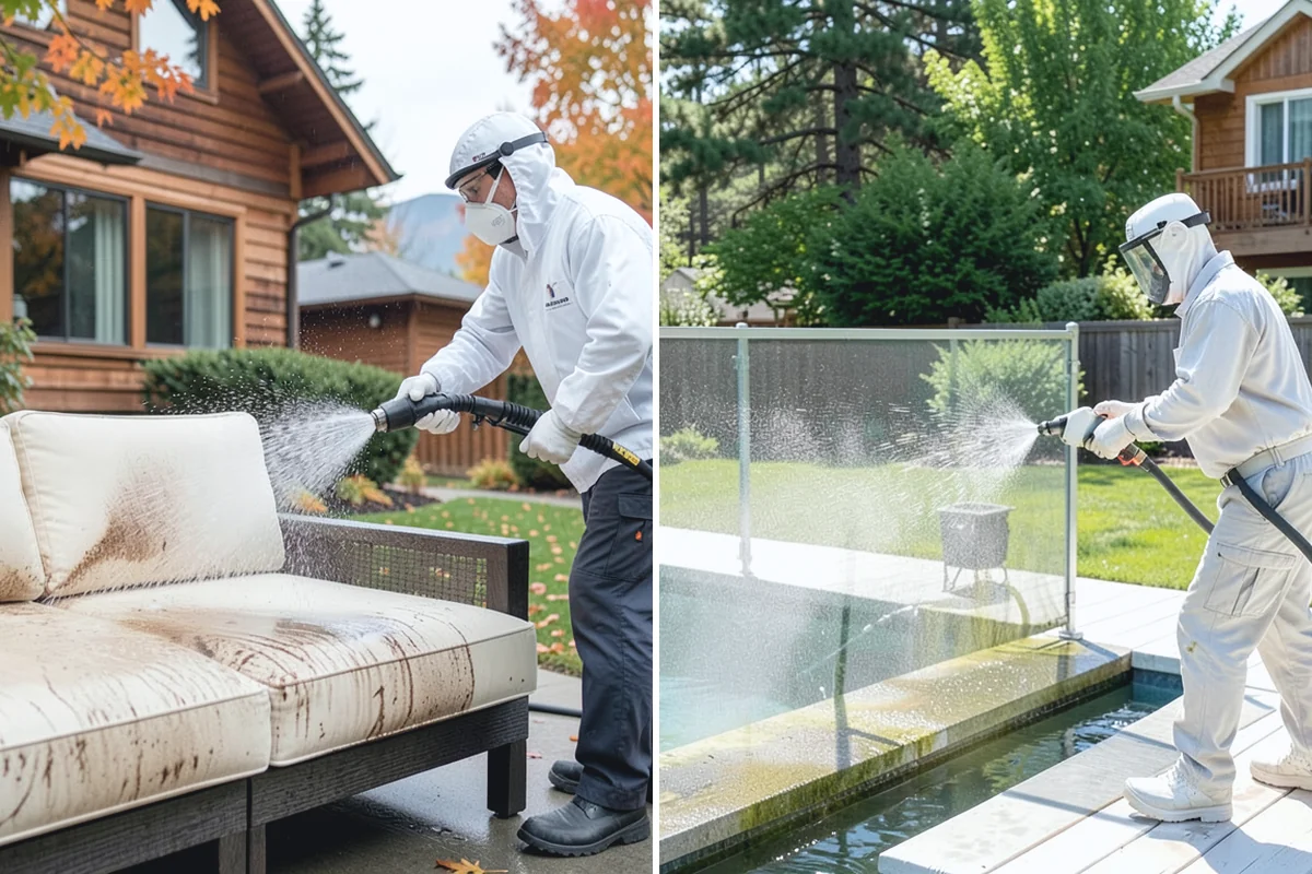 Hot Tub Cleaning in Woodinville, King County, WA - Clean and treat the top and underside of the cover