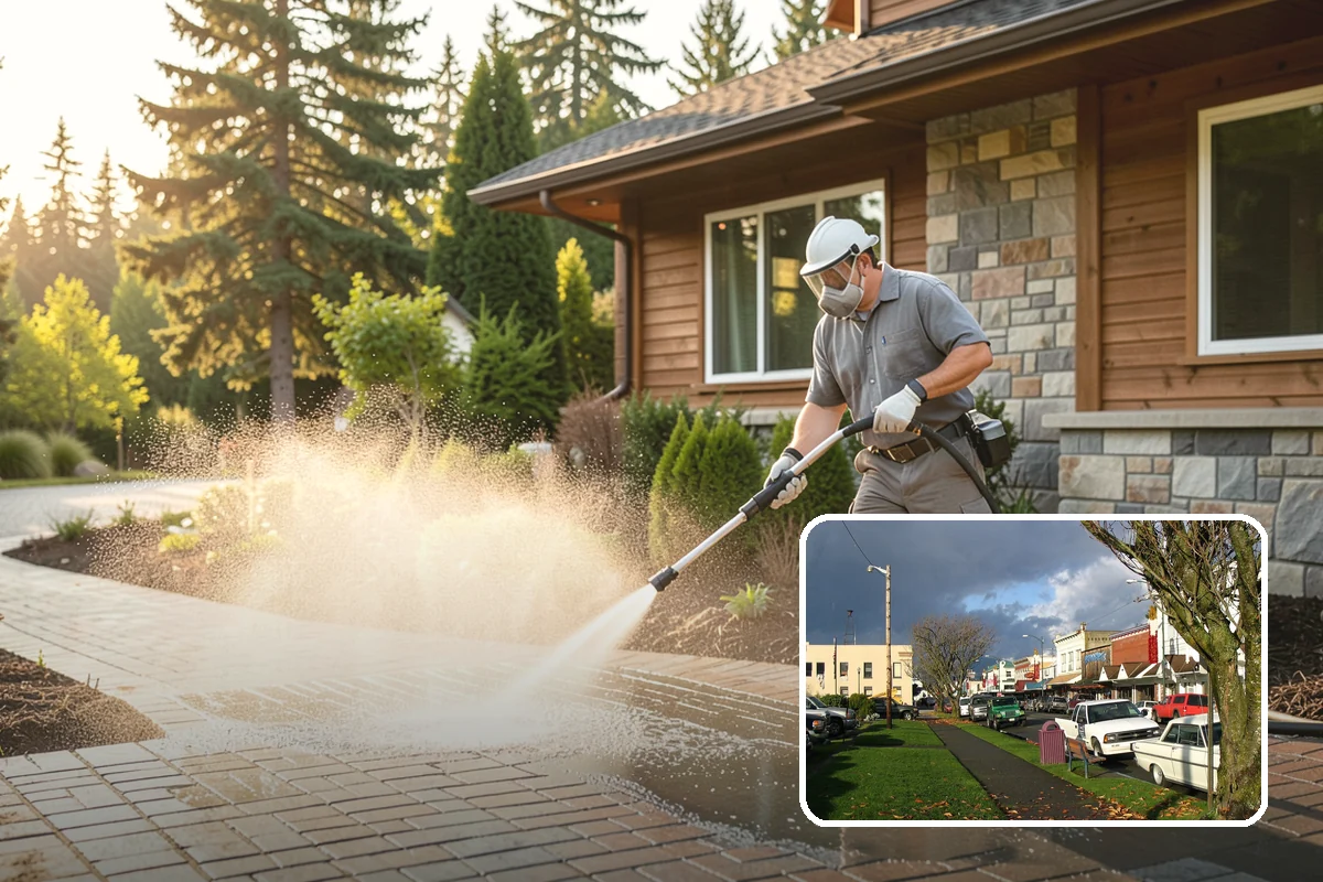 Hot Water Pressure Washing in Arlington, Snohomish County, WA - Cuts through grease and oil that cold water leaves behind