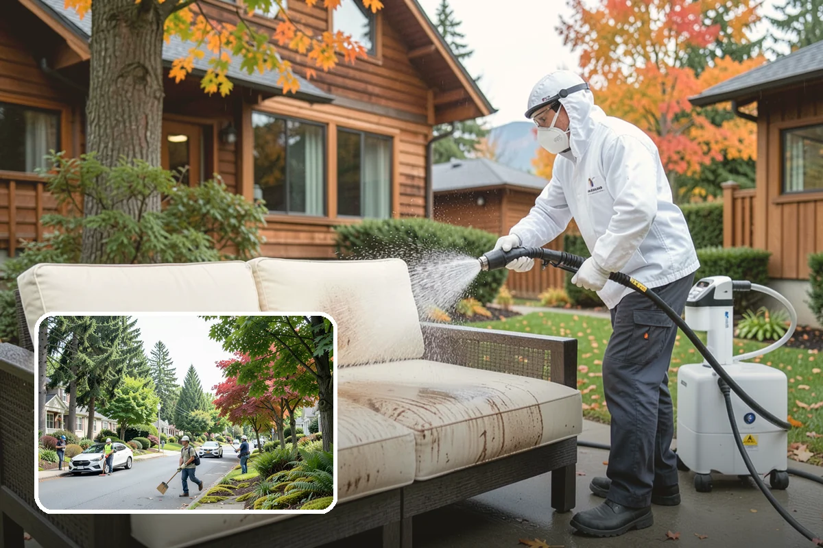 Hot Water Pressure Washing in Beaux Arts Village, King County, WA - Cuts through grease and oil that cold water leaves behind