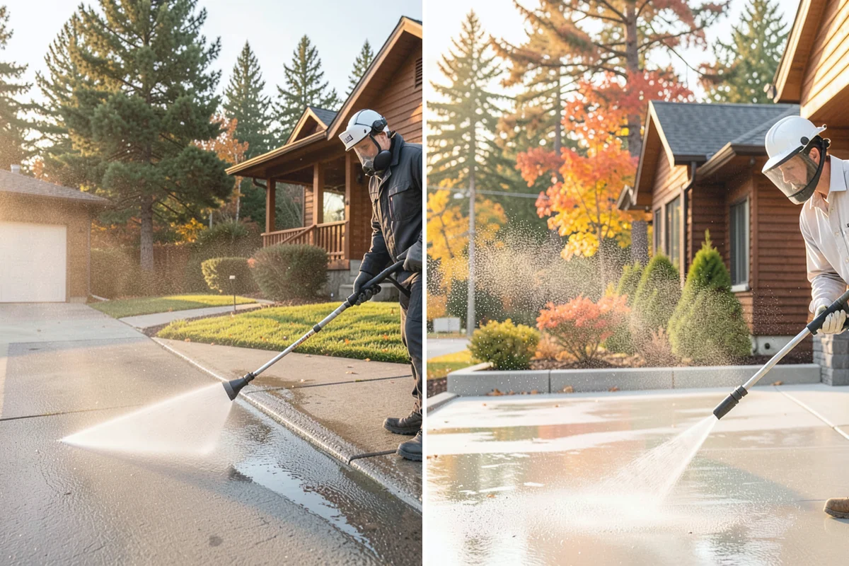 Hot Water Pressure Washing in Beaux Arts Village, King County, WA - Identify the grease, oil, or heavy residue to be removed