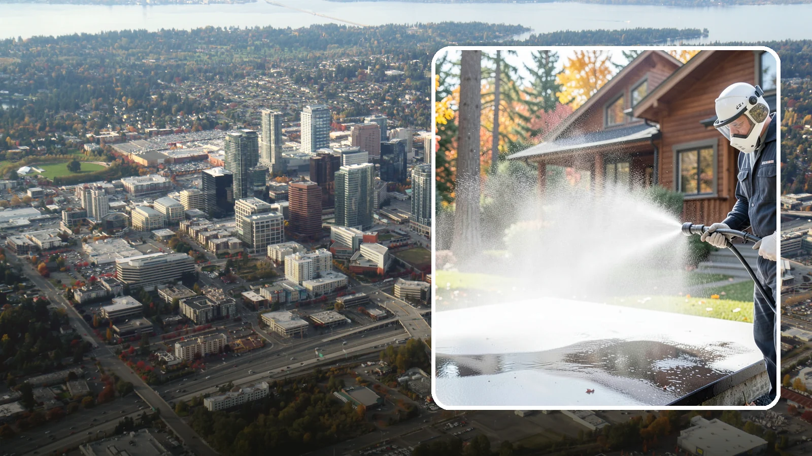 Hot Water Pressure Washing in Bellevue, King County, WA - Hot water pressure washing uses heated water to cut through grease, oil, and stubborn grime that cold water cannot lift.