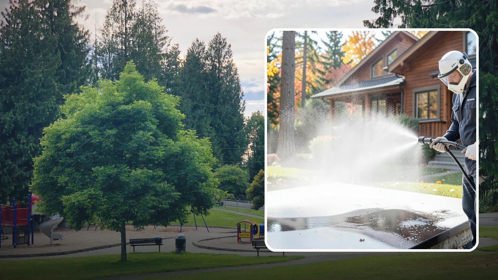 Hot Water Pressure Washing in Bonney Lake, Pierce County, WA - Hot water pressure washing uses heated water to cut through grease, oil, and stubborn grime that cold water cannot lift.
