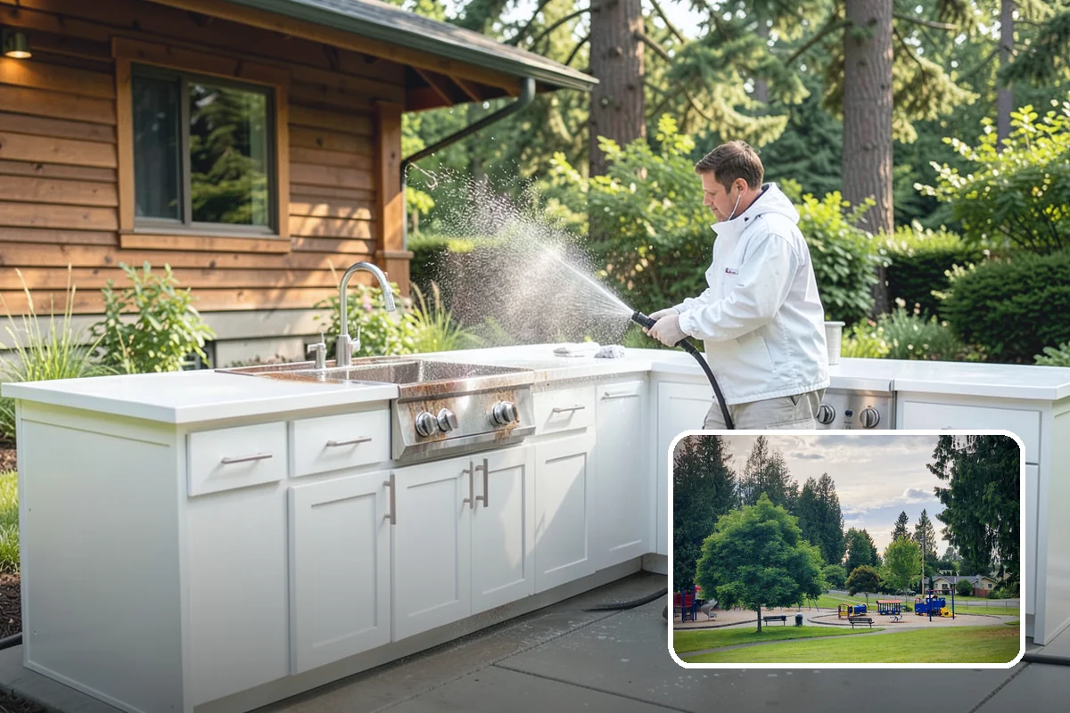 Hot Water Pressure Washing in Bonney Lake, Pierce County, WA - Cuts through grease and oil that cold water leaves behind