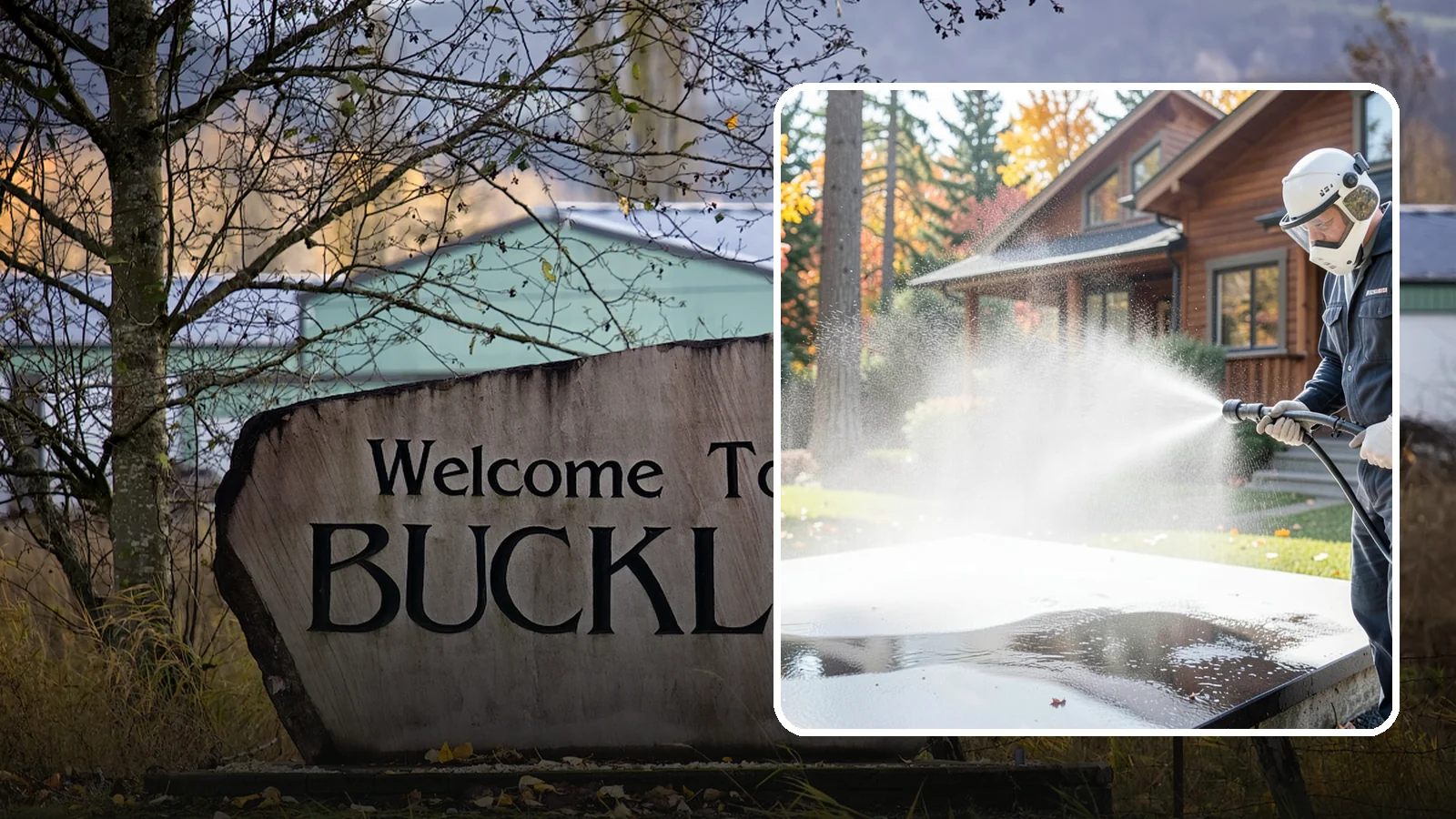 Hot Water Pressure Washing in Buckley, Pierce County, WA - Hot water pressure washing uses heated water to cut through grease, oil, and stubborn grime that cold water cannot lift.