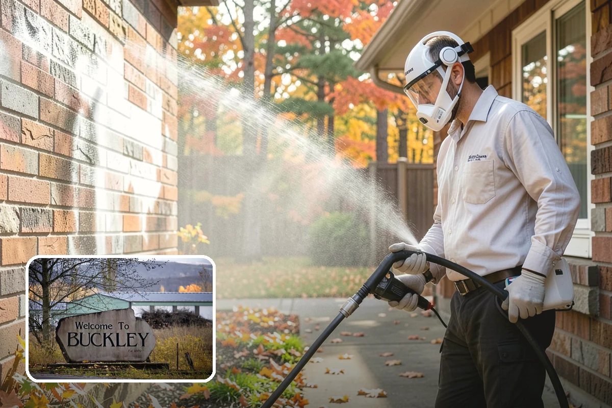 Hot Water Pressure Washing in Buckley, Pierce County, WA - Cuts through grease and oil that cold water leaves behind