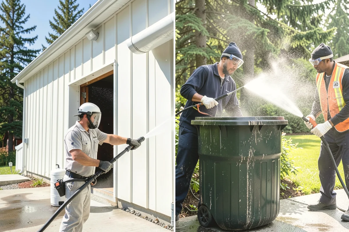 Hot Water Pressure Washing in Burien, King County, WA - Identify the grease, oil, or heavy residue to be removed