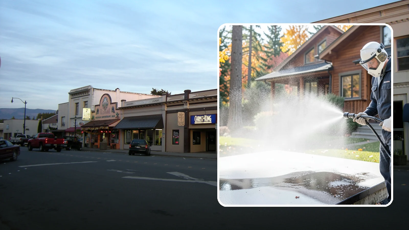 Hot Water Pressure Washing in Burlington, Skagit County, WA - Hot water pressure washing uses heated water to cut through grease, oil, and stubborn grime that cold water cannot lift.