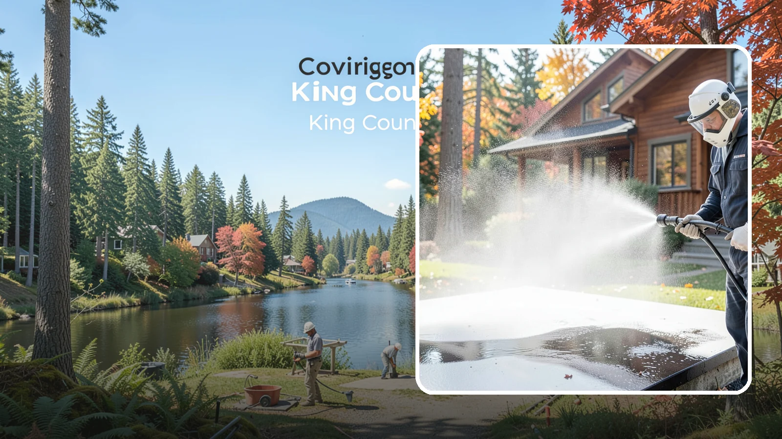 Hot Water Pressure Washing in Covington, King County, WA - Hot water pressure washing uses heated water to cut through grease, oil, and stubborn grime that cold water cannot lift.