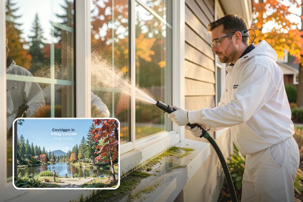 Hot Water Pressure Washing in Covington, King County, WA - Cuts through grease and oil that cold water leaves behind