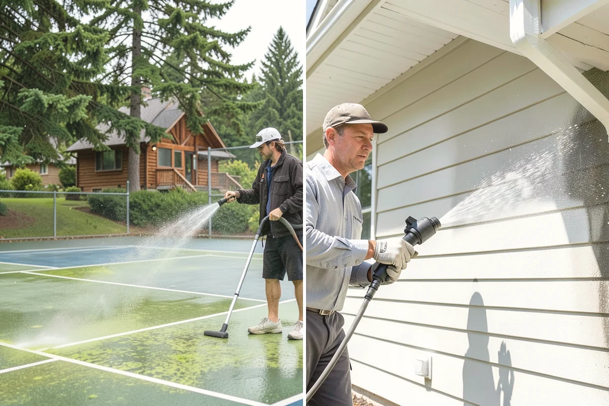 Hot Water Pressure Washing in Covington, King County, WA - Identify the grease, oil, or heavy residue to be removed