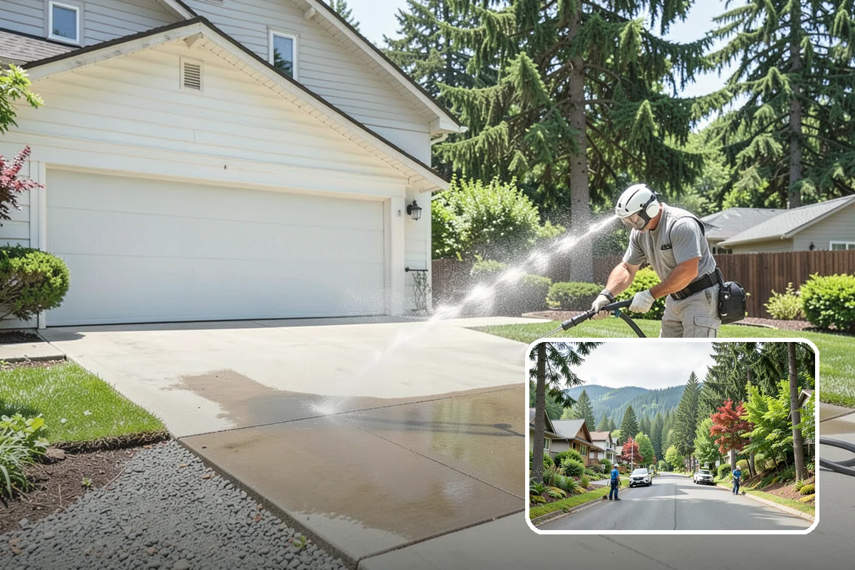 Hot Water Pressure Washing in Darrington, Snohomish County, WA - Cuts through grease and oil that cold water leaves behind