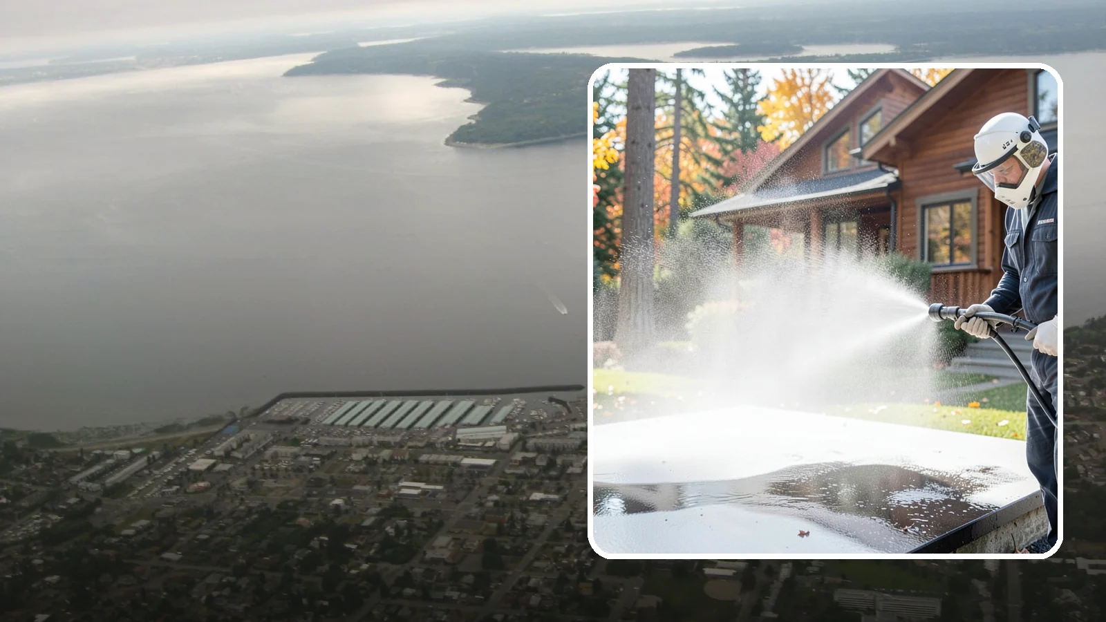 Hot Water Pressure Washing in Des Moines, King County, WA - Hot water pressure washing uses heated water to cut through grease, oil, and stubborn grime that cold water cannot lift.
