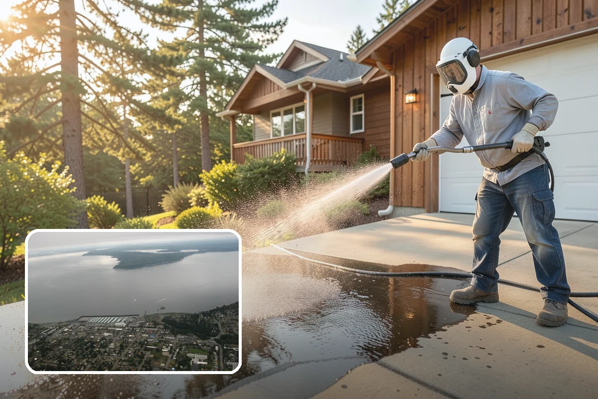 Hot Water Pressure Washing in Des Moines, King County, WA - Cuts through grease and oil that cold water leaves behind