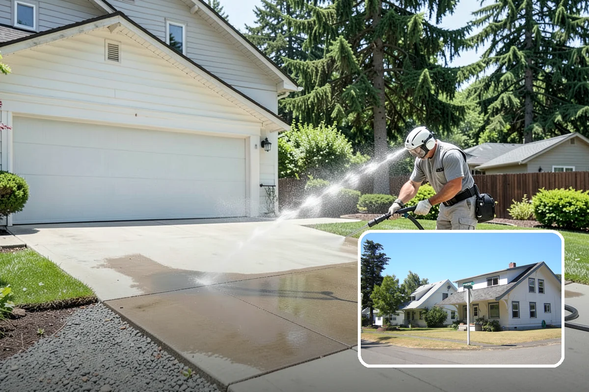 Hot Water Pressure Washing in DuPont, Pierce County, WA - Cuts through grease and oil that cold water leaves behind