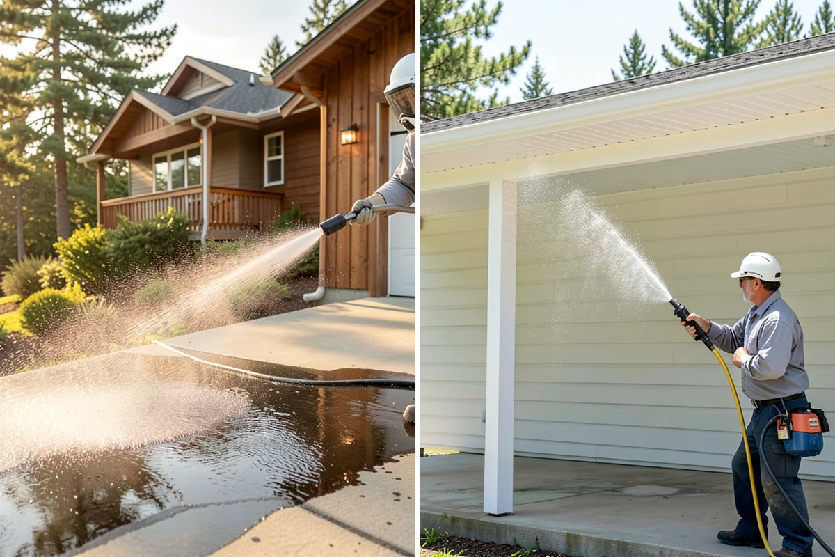 Hot Water Pressure Washing in DuPont, Pierce County, WA - Identify the grease, oil, or heavy residue to be removed