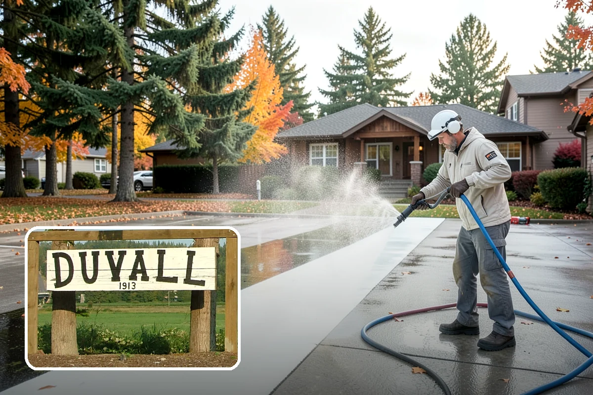 Hot Water Pressure Washing in Duvall, King County, WA - Cuts through grease and oil that cold water leaves behind