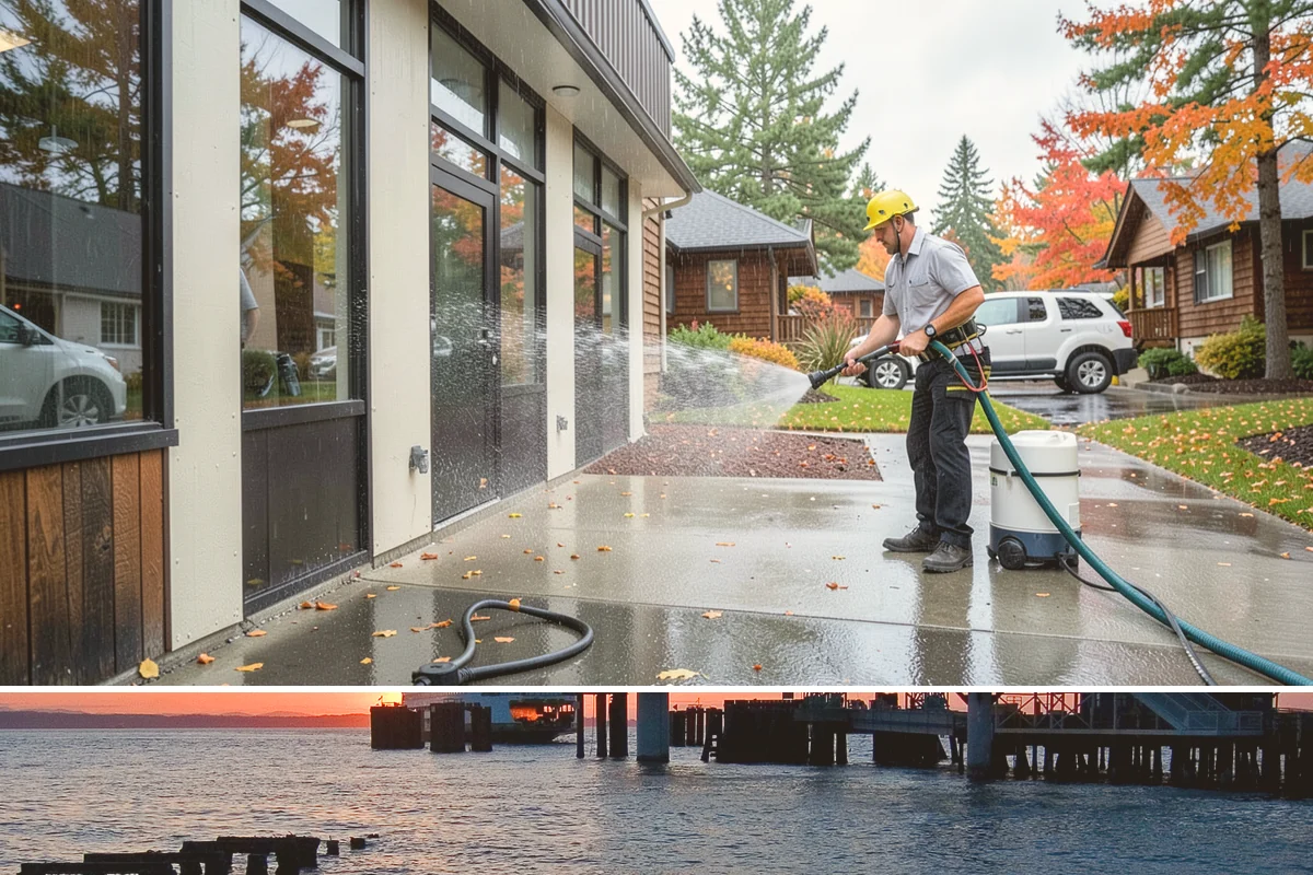 Hot Water Pressure Washing in Edmonds, Snohomish County, WA - Available year-round, and particularly useful in cold months when heated water outperforms cold rinsing on stubborn grime.
