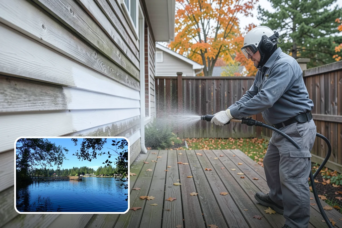 Hot Water Pressure Washing in Federal Way, King County, WA - Cuts through grease and oil that cold water leaves behind