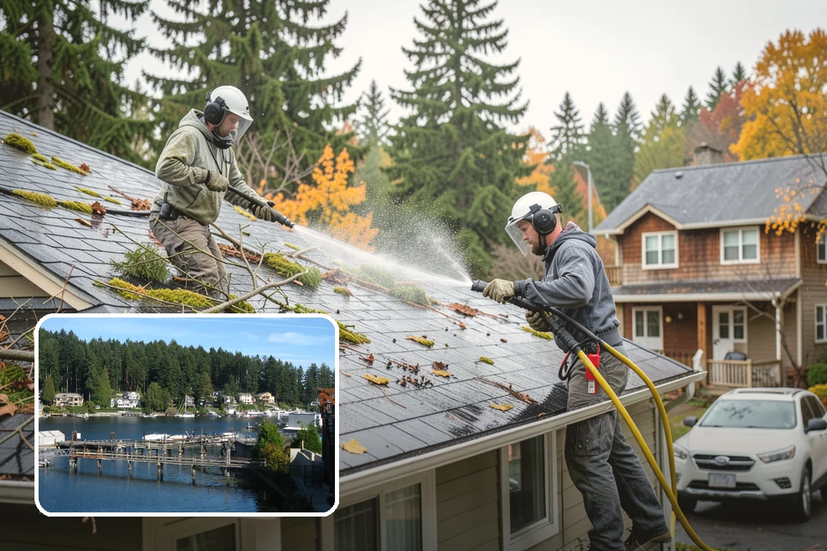Hot Water Pressure Washing in Gig Harbor, Pierce County, WA - Cuts through grease and oil that cold water leaves behind