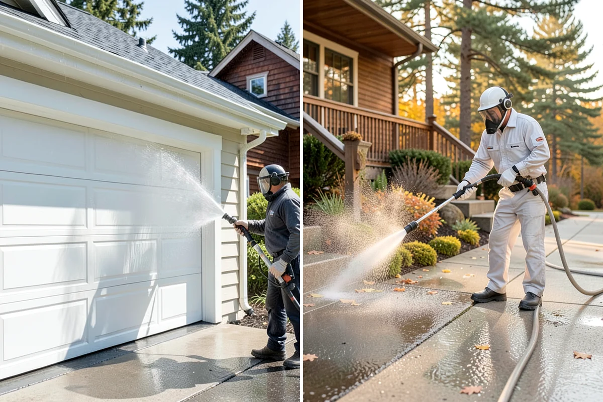 Hot Water Pressure Washing in Gig Harbor, Pierce County, WA - Identify the grease, oil, or heavy residue to be removed
