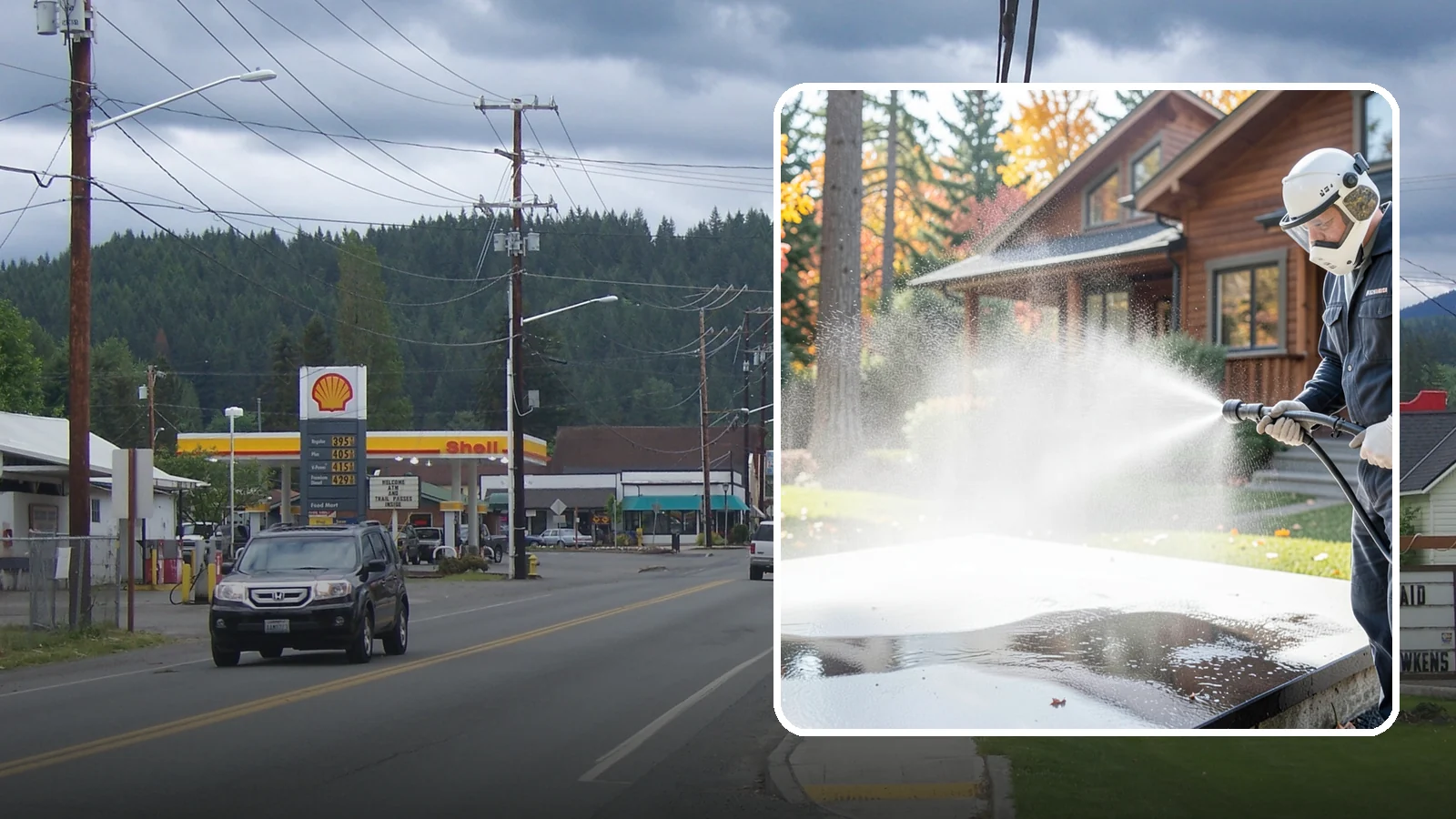 Hot Water Pressure Washing in Granite Falls, Snohomish County, WA - Hot water pressure washing uses heated water to cut through grease, oil, and stubborn grime that cold water cannot lift.