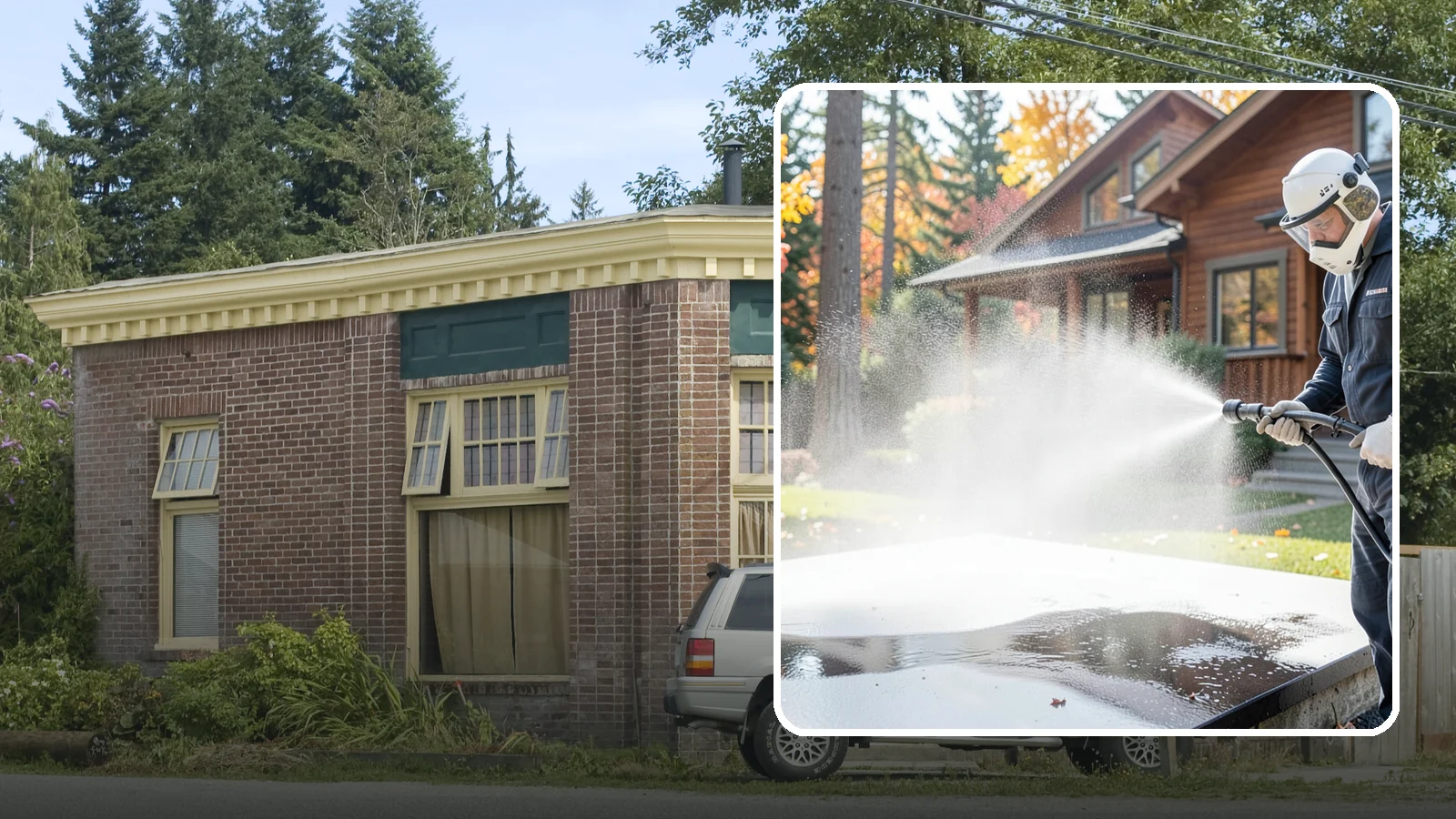 Hot Water Pressure Washing in Hamilton, Skagit County, WA - Hot water pressure washing uses heated water to cut through grease, oil, and stubborn grime that cold water cannot lift.