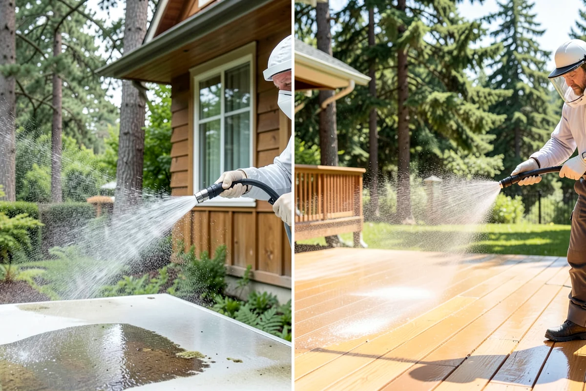 Hot Water Pressure Washing in Hunts Point, King County, WA - Identify the grease, oil, or heavy residue to be removed
