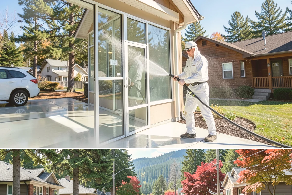Hot Water Pressure Washing in Hunts Point, King County, WA - Available year-round, and particularly useful in cold months when heated water outperforms cold rinsing on stubborn grime.