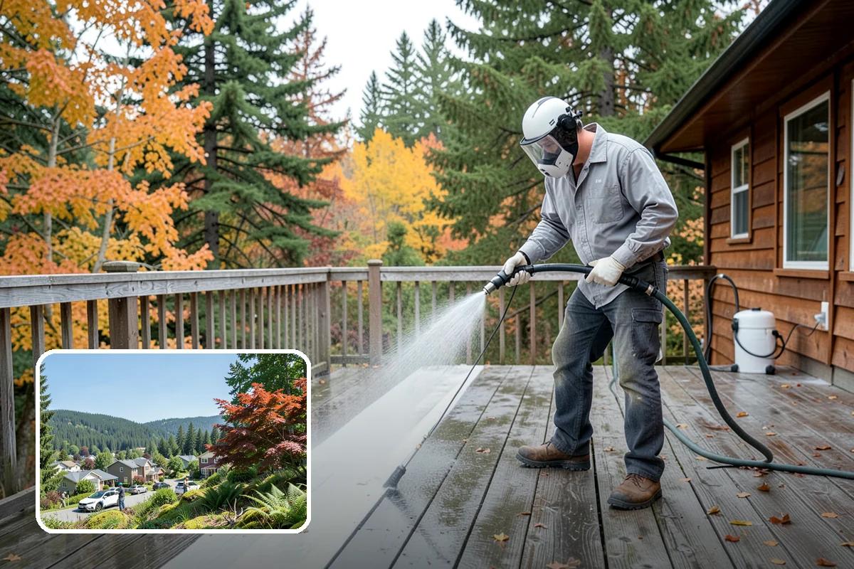 Hot Water Pressure Washing in Index, Snohomish County, WA - Cuts through grease and oil that cold water leaves behind