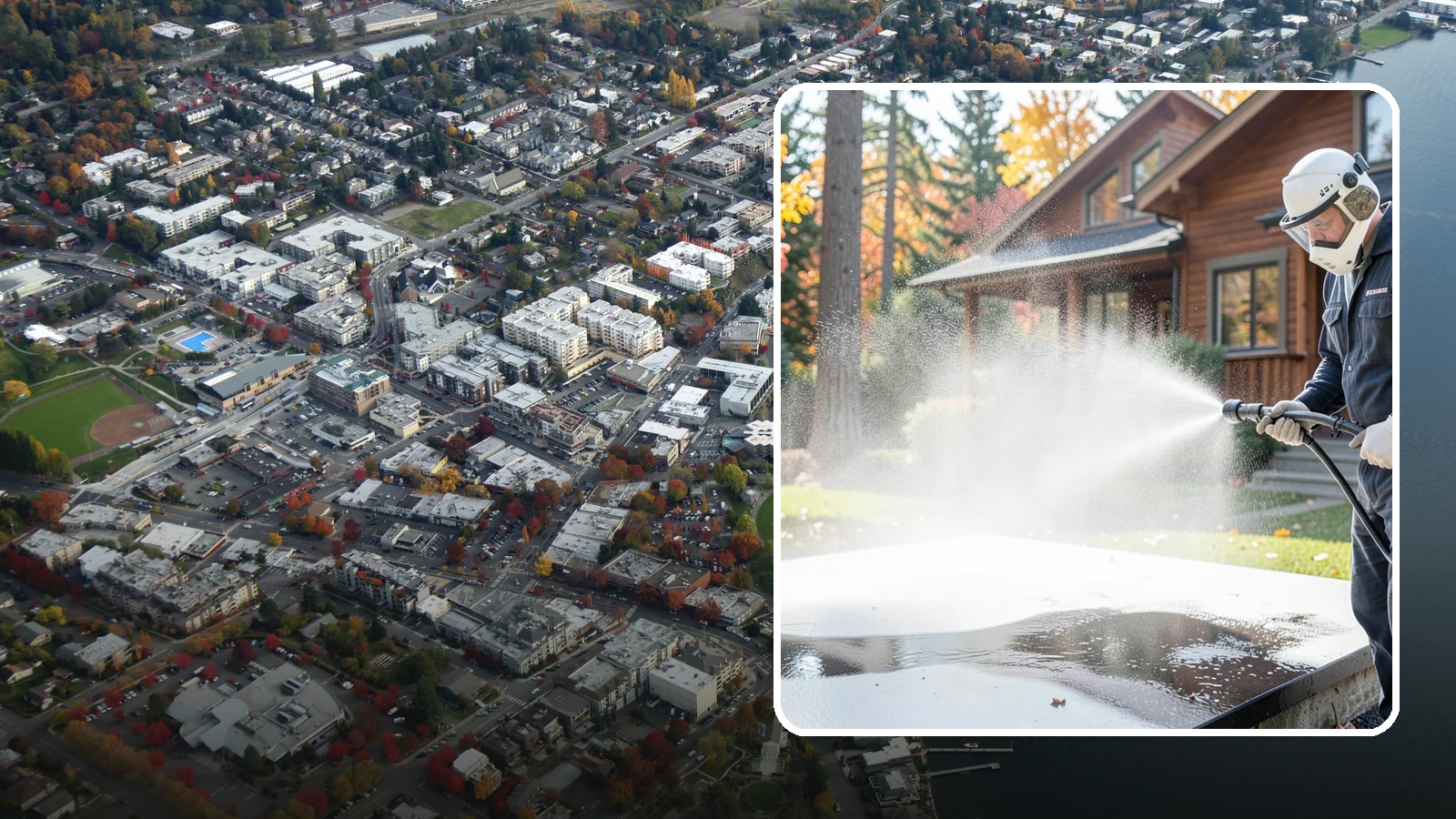 Hot Water Pressure Washing in Kirkland, King County, WA - Hot water pressure washing uses heated water to cut through grease, oil, and stubborn grime that cold water cannot lift.