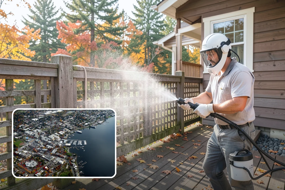 Hot Water Pressure Washing in Kirkland, King County, WA - Cuts through grease and oil that cold water leaves behind