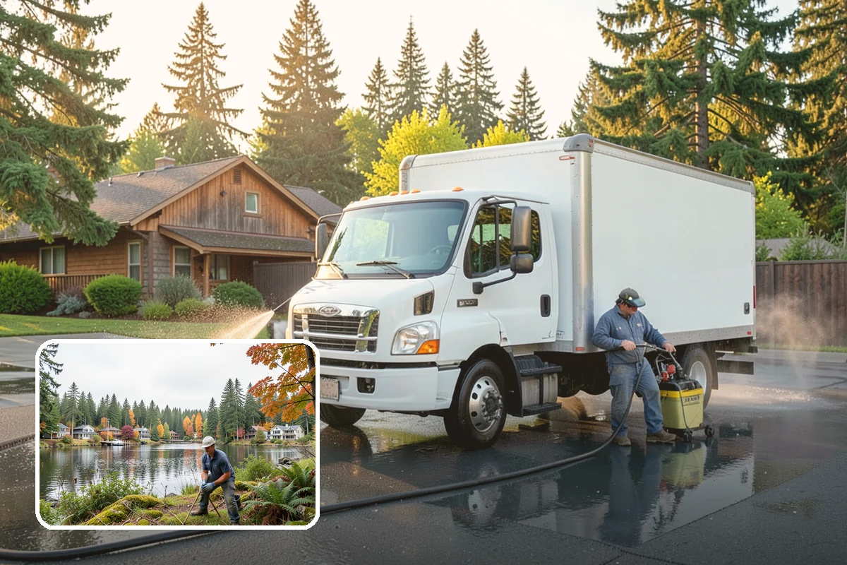 Hot Water Pressure Washing in La Conner, Skagit County, WA - Cuts through grease and oil that cold water leaves behind