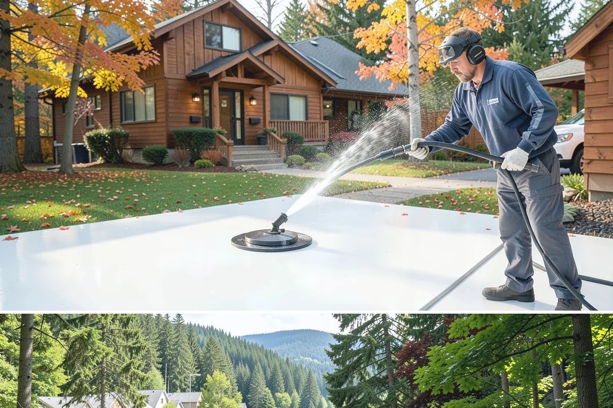 Hot Water Pressure Washing in Lake Forest Park, King County, WA - Available year-round, and particularly useful in cold months when heated water outperforms cold rinsing on stubborn grime.