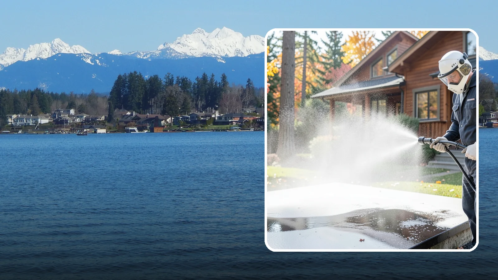 Hot Water Pressure Washing in Lake Stevens, Snohomish County, WA - Hot water pressure washing uses heated water to cut through grease, oil, and stubborn grime that cold water cannot lift.