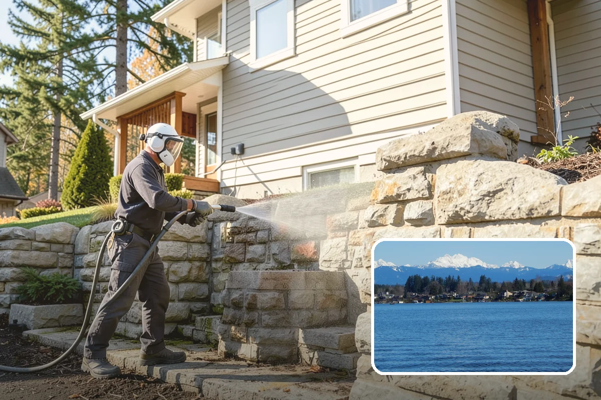 Hot Water Pressure Washing in Lake Stevens, Snohomish County, WA - Cuts through grease and oil that cold water leaves behind