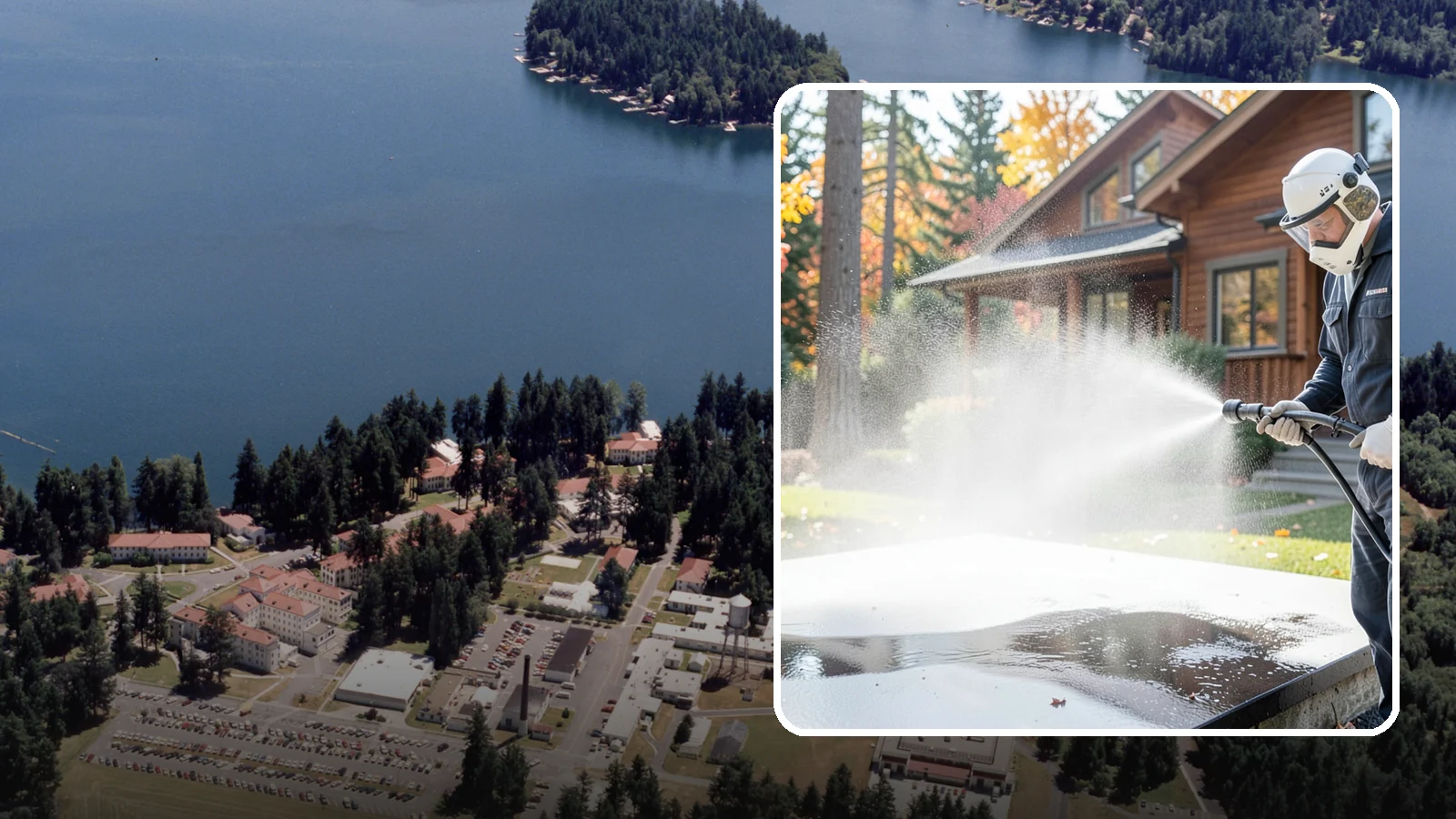 Hot Water Pressure Washing in Lakewood, Pierce County, WA - Hot water pressure washing uses heated water to cut through grease, oil, and stubborn grime that cold water cannot lift.
