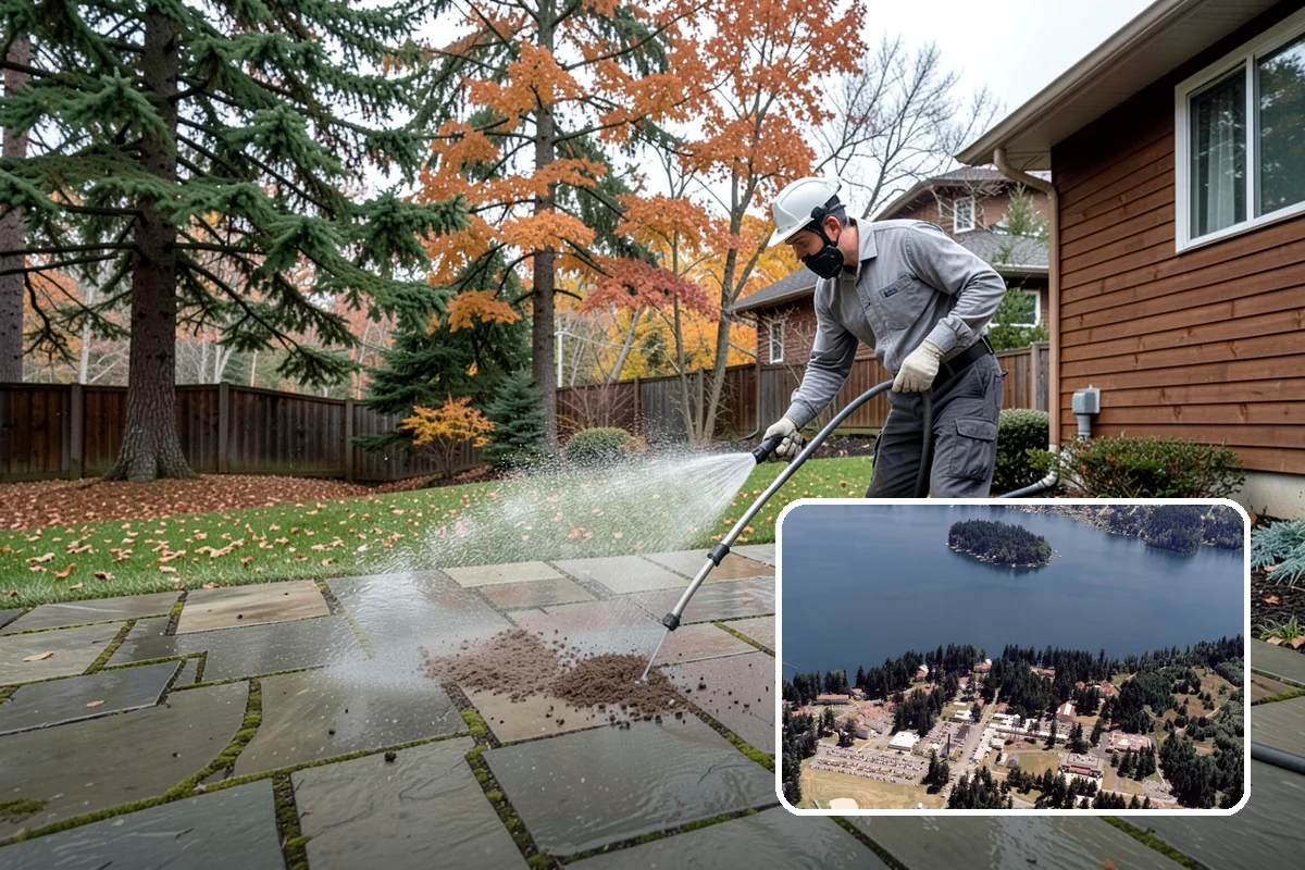 Hot Water Pressure Washing in Lakewood, Pierce County, WA - Cuts through grease and oil that cold water leaves behind