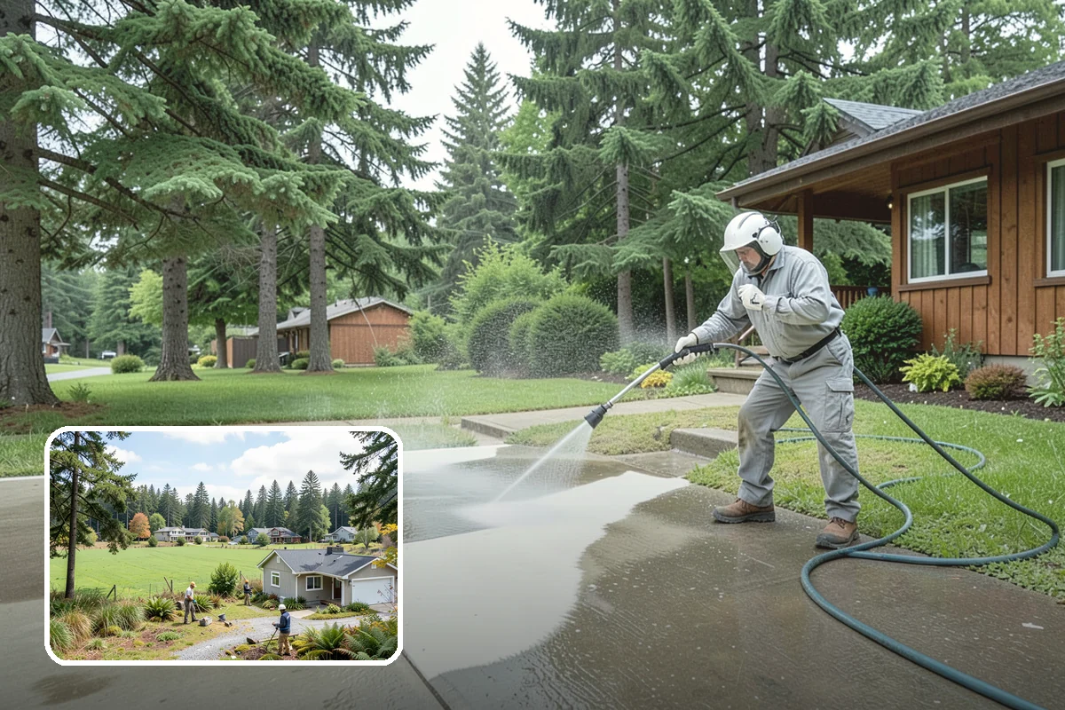 Hot Water Pressure Washing in Lyman, Skagit County, WA - Cuts through grease and oil that cold water leaves behind
