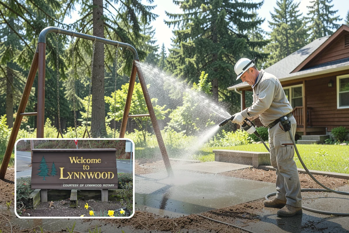 Hot Water Pressure Washing in Lynnwood, Snohomish County, WA - Cuts through grease and oil that cold water leaves behind