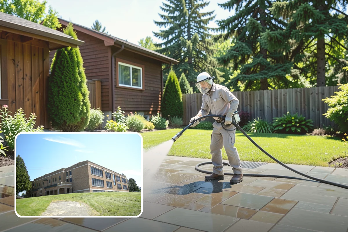 Hot Water Pressure Washing in Maple Valley, King County, WA - Cuts through grease and oil that cold water leaves behind