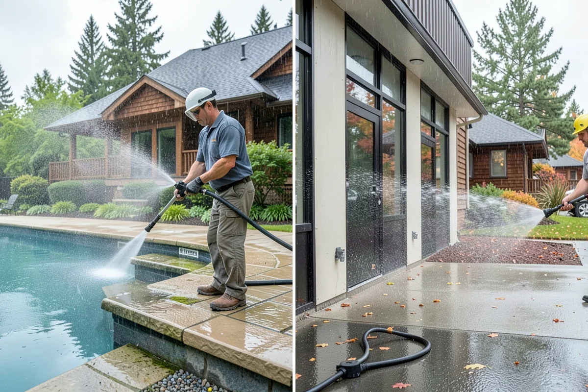 Hot Water Pressure Washing in Maple Valley, King County, WA - Identify the grease, oil, or heavy residue to be removed