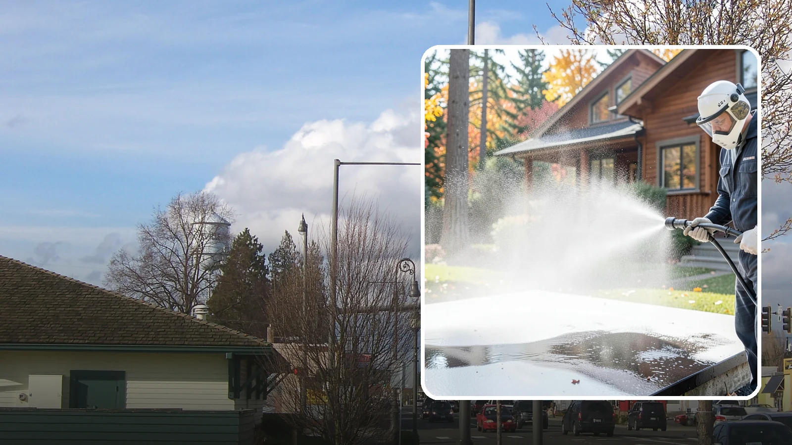 Hot Water Pressure Washing in Marysville, Snohomish County, WA - Hot water pressure washing uses heated water to cut through grease, oil, and stubborn grime that cold water cannot lift.