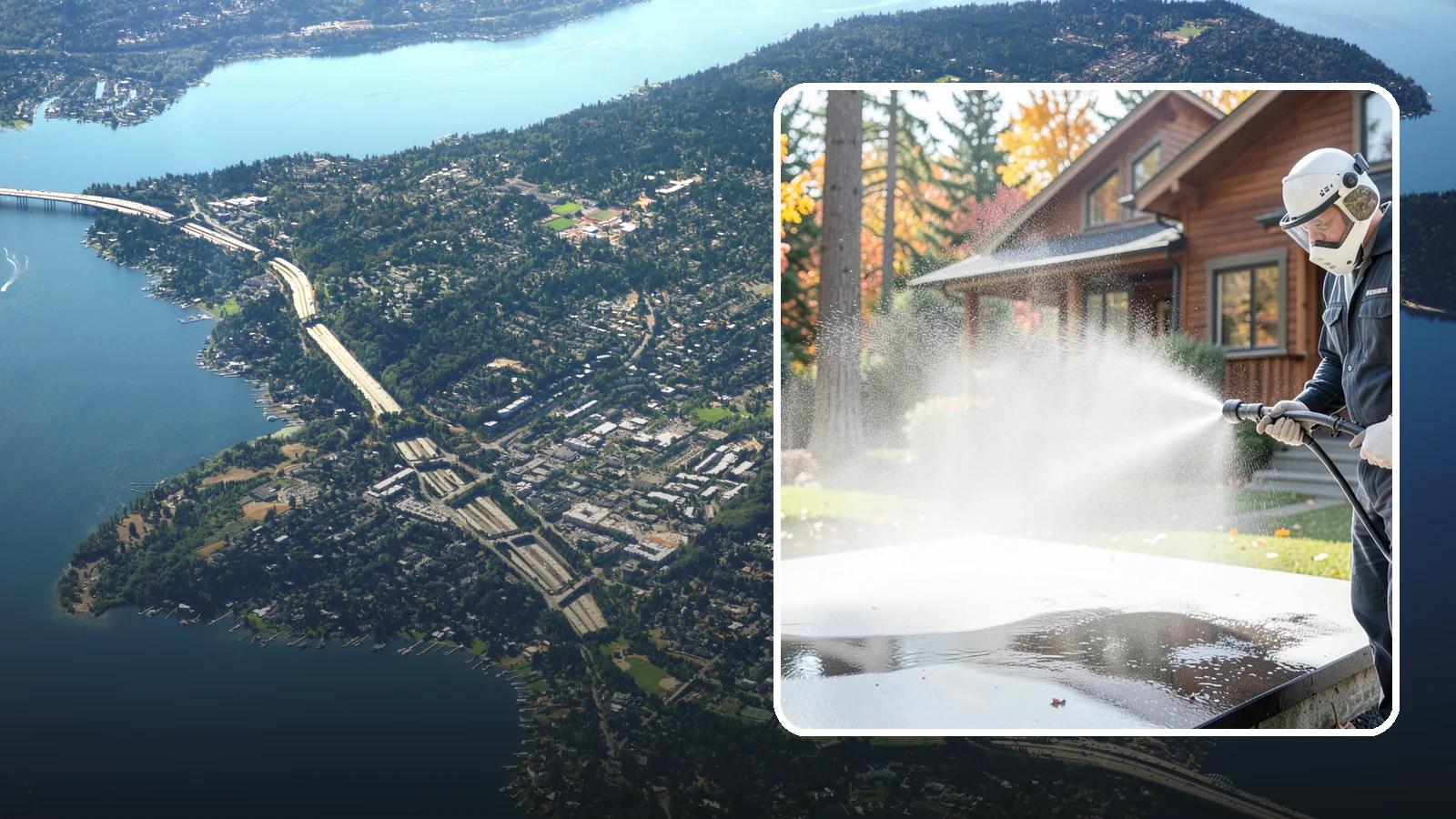 Hot Water Pressure Washing in Mercer Island, King County, WA - Hot water pressure washing uses heated water to cut through grease, oil, and stubborn grime that cold water cannot lift.